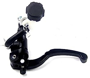 BAFAFA Fenstersteuerungsschalter Für Vespa Universal Motorrad Bremskupplung Pumpenhebel Schlauchschnittstelle Radial 17,5 Mm Hauptzylinder 22 Mm Druckschalter Taster(Black Left)
