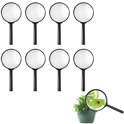 Lupe Kinder, Lupe Für Kinder, 8 Stück Lupen Set, Lupen Kindergeburtstag, Lupen Für Kinder, 5X Lupen Kinder-Lupen Spielzeug, Detektive Lupe Kinder Set, Kinder-Sets Zum Kindergeburtstag Party