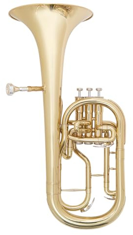 Odyssey OTH1000 Debüt 'Eb' Tenorhorn-Outfit mit Deluxe-Koffer und Zubehör-Kit – Instrument mit poliertem Messingkörper, Edelstahlkolben – ideal für Messing- und Militärbänder