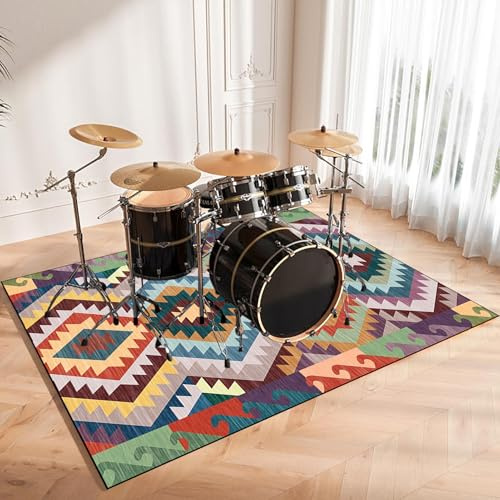CCTSA 180 x 160 cm Schlagzeugteppich, rutschfeste Trommel Teppiche, Schallschutzdecke, Schlagzeug Teppich für Bass Drum Snare, Akustik Elektrisches Schlagzeug Teppich für Studio, Wohnung