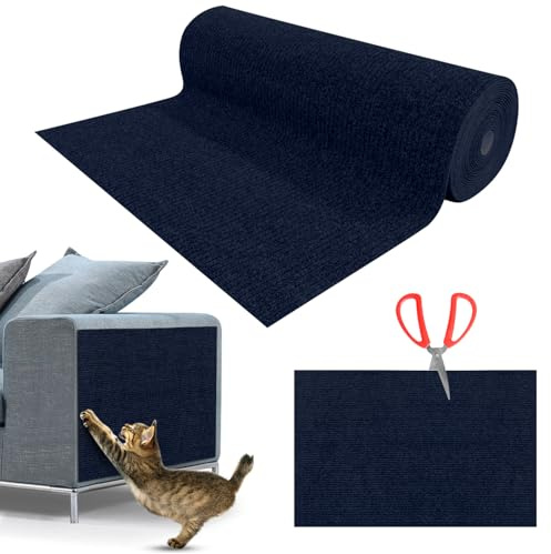 Kratzmatte Katze, Kratzfestes Sofa, Wiederverwendbar Kratzteppich, DIY Kratzmatte 40 x 200cm Blau