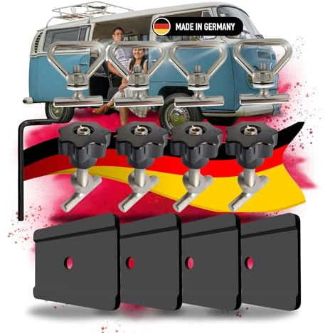 ULROAD Œillets d'arrimage pour sécuriser le chargement + étrier de guidage Rail de recouvrement pour VW T5 T6 Multivan Transporter California Rails profilés Multiflex Rail de siège Rail profilé