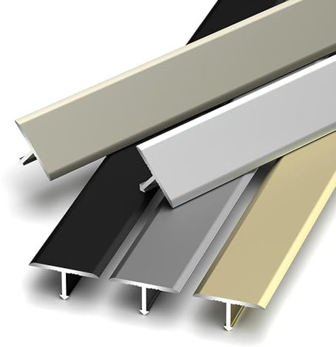 PQPQLI Bodenübergangsstreifen, T-förmiges Profil, Aluminiumlegierung, Für Fußböden Übergangsleisten Laminat Ausgleichsprofil (Champagne, 2.5*180cm/2*90cm)