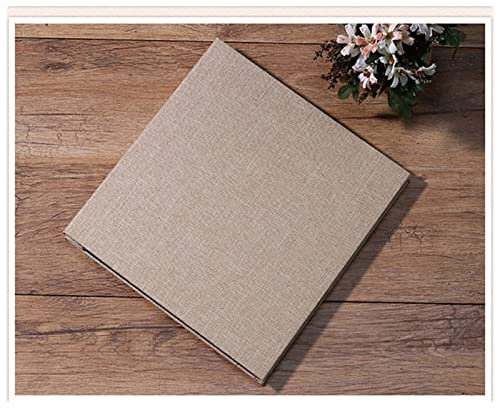 JYMALISA Fotoalbum Leinen 16inch. DIY. Fotoalbum Liebhaber Geburtstagsgeschenk Hochzeitsfotos Baby Foto Scrapbook Papier Handwerk Alben Klebrige Fotoalbum Zum Selbstgestalten(Brown - Black Page)