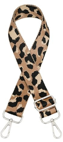 Blausky 1 st. axelrem med leopardmönster, fickremmar för byte längdjusterbar väskrem tillbehör bärrem färgglad axelrem 3,8 cm bred axelrem, för bärväskor, kamel S