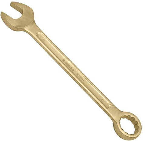 WEDO Llave combinada sin chispas de 22 mm, métrica, longitud 245 mm, 12 puntos sin chispas, llave de desplazamiento de 15 grados, bronce de aluminio, resistencia a la corrosión, DIN 3113, certificado