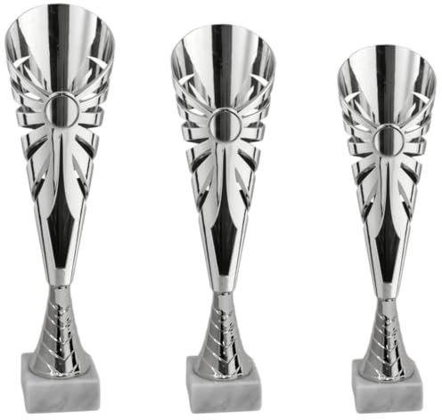 Hole Gadget Tris Premiazioni Personalizzate 36-34 - 31 cm Coppa Trofeo con Targhetta Inclusa Trofei e Coppe Varie Misure per Sport, Calcio, Basket, Volley, Eventi Sportivi Fantacalcio 12.969