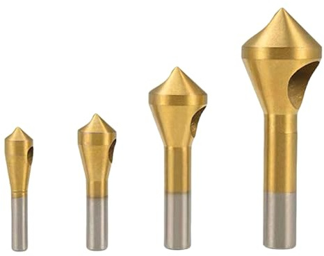 Coated Countersink Drill Bit Set 4pcs For Precise Chamfering In Steel Aluminum And Taper Hole Deburring Tool