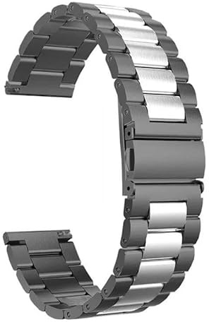 Rostfritt stålarmband for Huawei Watch GT5 GT4 41MM 46MM Klocktillbehör for GT5 Pro 42mm 46mm Vikbart spännearmband(Black Silver,For GT 5Pro 42MM)