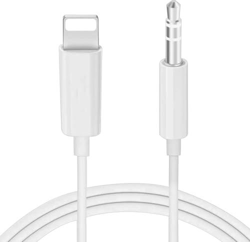 FENGRUI 1 cavo AUX per iPhone in auto, cavo AUX da 3,5 mm per telefono per autoradio/cuffie/altoparlante, compatibile con iPhone 14/14 Pro Max/13/11/11Pro/X/XS/XR/SE/8/7, funziona con tutti i sistemi