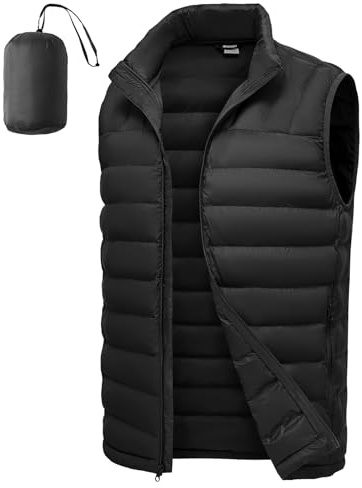 TBMPOY Men's Puffer Vests Lightweight Water Resistant Outerwear Black 3XL