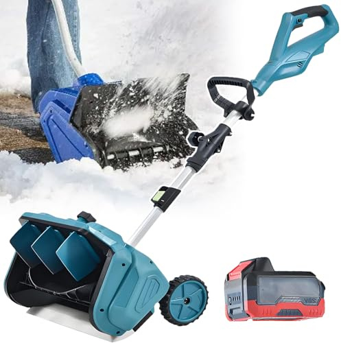 ErShangMao 2025 Pro Snow Plower Cordless - 1000W Brushless Electric Snow Shovel,Snow Blower Width 40.7cm (16in) & Depth 20cm (7.9in),Retractable Length Adjustable 110-130cm 1battery