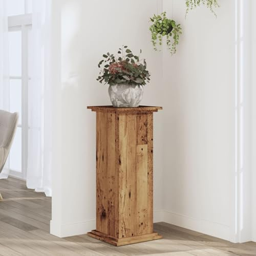 Fasba Pflanzenständer Altholz-Optik 33x33x80 cm Holzwerkstoff, Blumensäule Pflanzensockel für Wohnzimmer Eingangsbereich Garten als Eyecatcher852976