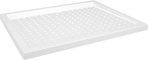 Duschwanne Anti-Rutsch Weiß 80x100x4 cm ABS Duschtasse mit niedriger Schwelle, kratzfest, schmutzabweisend, ebenerdig für barrierefreie Dusche