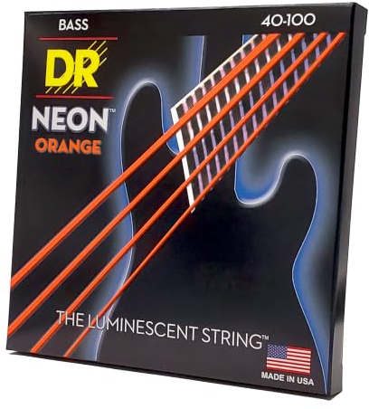 DR Strings NOB-40 Saiten für Bassgitarren (HI-DEF Neon) | UV aktive K3 Beschichtung, Maximale Sichtbarkeit, Brillanter Klang, Buehnentauglich, Made in USA