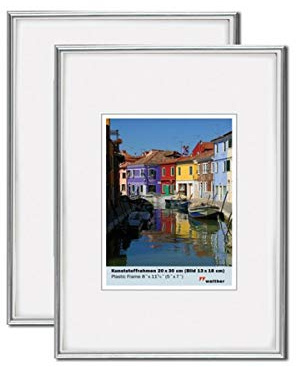 Bilderrahmen von Walther Kunststoffrahmen Galeria 40x60 silber - Normalglas 2er Pack