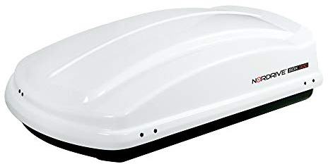 Nordrive – Maletero de techo ABS 330l metal. 130 x 78 x 37 cm blanco metalizado