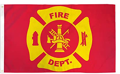 AZ FLAG Bandera Estados Unidos Bombero 150x90 cm Poliéster 100D 2 Ojales | Uso interior y exterior Enseña americana costuras dobles y bordes reforzados con ojales metálicos