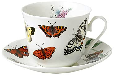 Roy Kirkham Butterfly Garden Breakfast Tasse und Untertasse