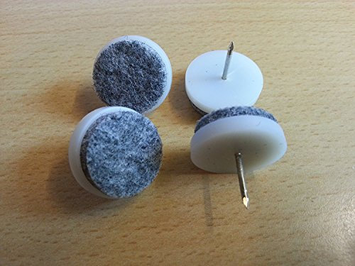 100 Stück Filz-Möbelgleiter mit Nagel – Ø 24 mm – aus Kunststoff/Filzgleiter/Möbelgleiter