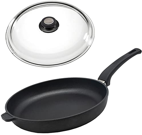 Eurolux flache große Induktion Pfanne Set Aluguss antihaftbeschichtet PFOA-frei mit Deckel 26 cm