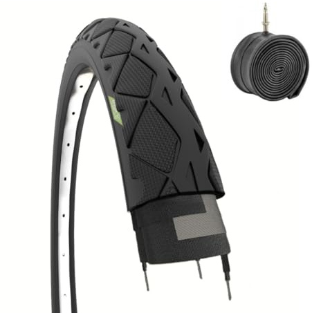 Pneu 26 x 1,50 (40 – 559) + chambre à air pneumatique noir pour vélo de ville