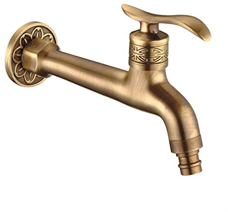 FCS Bathroom Vintage Gartenarmatur aus Messing Dekorative Kaltwasserhahn Wasserhahn Wandhalterung für Ausgußbecken, Waschmaschine, Auslaufventil, Ventil 1/2''