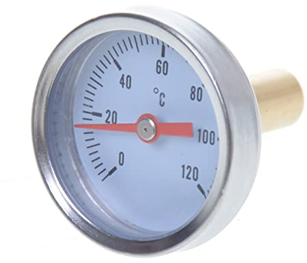 Aqbau® Thermomètre à aiguilles bimétallique de 0 °C à 120 °C avec manchon de plongée 1/4