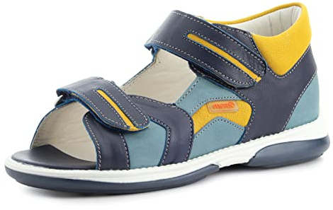 Memo Denver Corrective Orthopedic Sandal for Teen Boys, Navy Blue, 4.5 Big Kid (36)