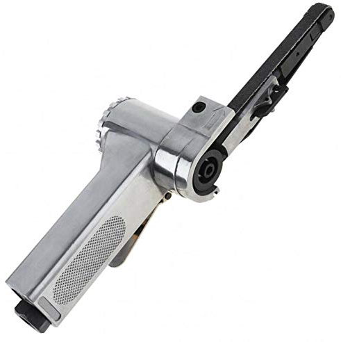 ALLZZY Ponceuse à bande pneumatique 3/8 330x10mm large compresseur d'air meuleuse d'angle rectifieuse pneumatique réglable avec 50 pièces bande de ponçage