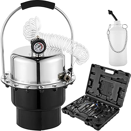 Pneumatisches Luftdruck-Bremsentlüftungs-Kit Auto-Bremsflüssigkeits-Ölwechselwerkzeug mit 5-Liter-Tank for Entlüften von Brems- und Kupplungssystem(Color:Black-Triangle)
