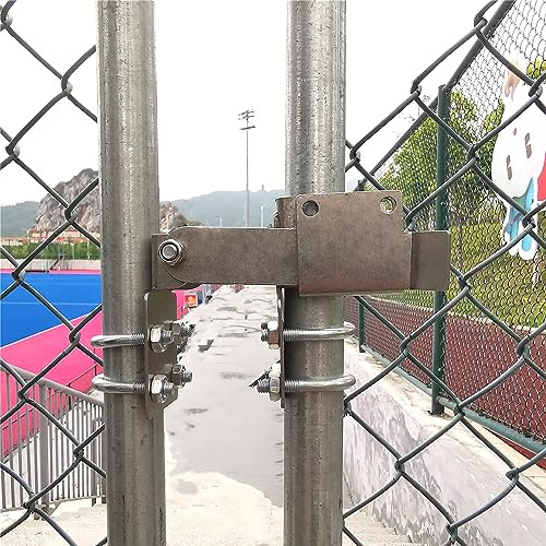 Bijun Chain Link Residential Strong Arm Double Gate Latch,Latches 2 Gates Together Without The Need of A Drop Rod,More Than 2 is Needed Between The Gates.Chainlink Gate Latch for1-3/8 Gate Frames