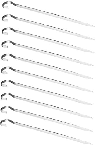 BESPORTBLE 10piezas Pinchos Para Barbacoa De Unidades Brochetas Metálicas Inoxidable Para Asar Carne y Verduras Lavavajillas