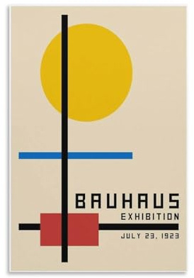 Bauhaus Geometrische Formen 1919 Kunstdruck, Bauhaus Ausstellung Weimar 1923, Ausstellungsposter, Wandkunst, Bilddrucke, hängende Foto-Dekoration, Heimposter, Kunstwerke, 30 x 45 cm