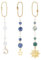 DELORIGIN 3 pièce de Décoration à Suspendre pour Voiture en Forme de Soleil de Lune D'Étoiles de Pierre Précieuse pour Rétroviseur en Alliage Accessoires pour Cadre de Fenêtre de Voiture Balcon