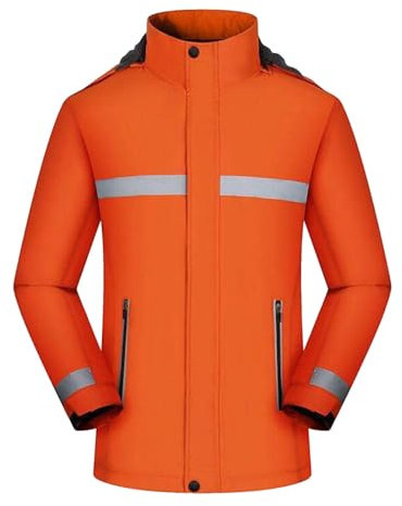 RUMAOZIA Giacca di sicurezza da uomo in pile, giacca invernale da lavoro, per attività all'aria aperta, con strisce riflettenti, giacca di avvertimento, giacca di avvertimento, giacca softshell, O