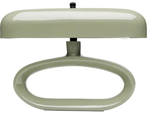 Kare Design Tischlampe Suki Salbei, 26cm Höhe, Grün, Oval, Edelstahl, Metall, Moderne Tischleuchte, Schlafzimmer, Wohnzimmer, Büro, Office, keine Leuchtmittel inklusive, 26x11x37 cm (HxBxT)