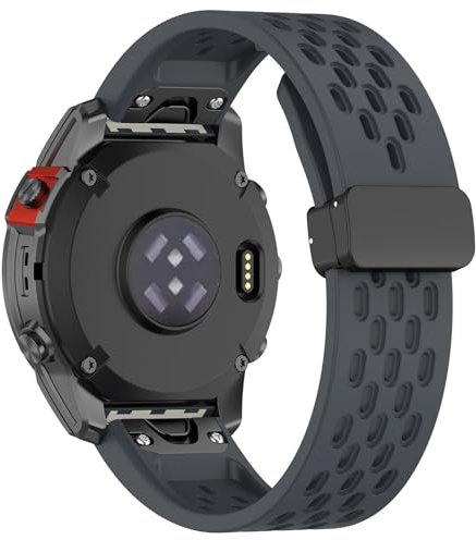Sport Magnetisch Armbänder Kompatibel mit Garmin Fenix 8 43mm Armband, Magnetverschluss Atmungsaktives Silikon Weiches Uhrenarmband Zubehör für Fenix 8 43mm Frauen Männer