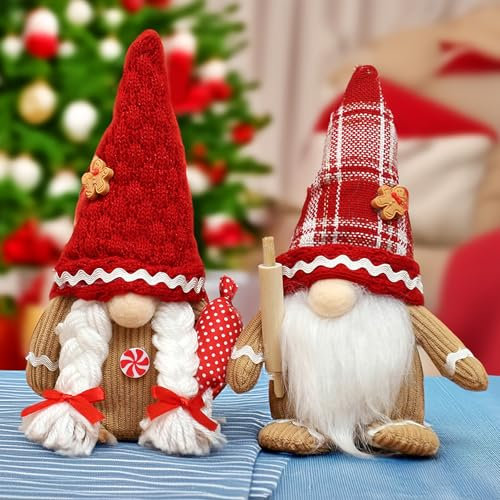 Starward 2 Stück Weihnachtswichtel Weihnachten Deko Wichtel Weihnachtsmann Ornamente, Weihnachten Dekoration, Weihnachten GNOME Ornaments Zubehör für Home Deko
