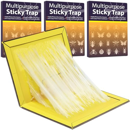 Sticky Pad Traps - 3 Pack Pest Sticky Boards Extra Strong Multi-Use Boards Sticky Catcher Effective for Home Household Outdoor Indoor Garage Garden