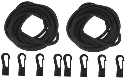 MUCKLILY 2 Sätze Elastisches Seil sicherungsgurt sicherheitsfäden Sports accesoories gummiseile abspanngummi Planke Bungee-Seil mit Haken Surfbrettgurt elastische Bänder mit Haken pom Black