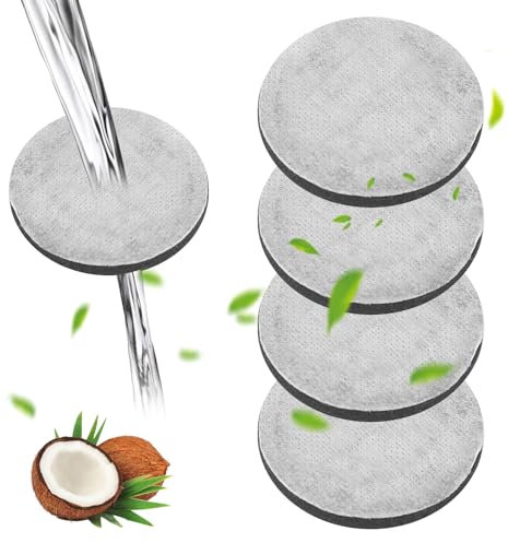 Microdisc Filters Replacement for Brita Water Bottle, Premium Activated Charcoal from Coconut Shells, Reduce 99% Chlorine, Lead, PFAS Microplastics, Water Bottle Filter Discs for Brita Carafe (4 Pack)