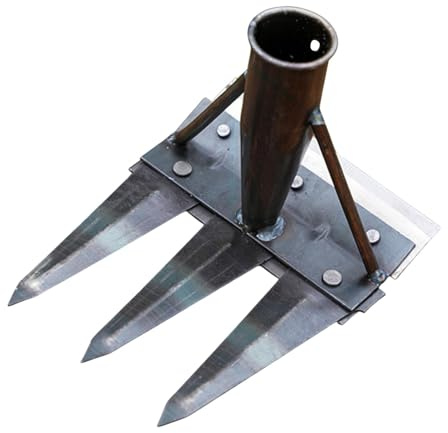 FewNvWa Rateau de Désherbage, Rateau Jardin Outil de Desherbage, Outil de Jardinage Houe Râteau pour Le Désherbage Manuel Des Herbes, Ameublir, Semence, Sans Manche, 3 Dents