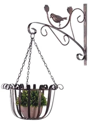 Portafiori Creativo In Ferro Da Appendere, Supporto Da Parete, Forte E Solido, Bello E Pratico, Uso Interno Ed Esterno, Per Giardino Balcone(Bronze,S)