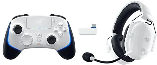 Razer Wolverine V2 Pro + BlackShark V2 Pro (PlayStation) - (HyperSpeed Wireless, botones de acción mecatáctiles, D-Pad de microinterruptor de 8 direcciones, HyperTrigger) Blanco
