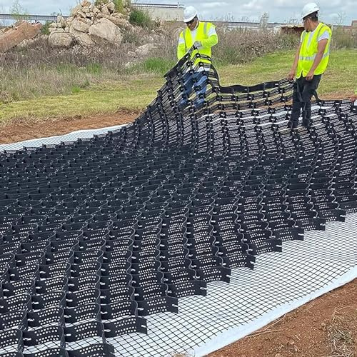 Caillebotis en plastique Travaux de sous-sol de grille géo Flexible de grille au sol, géogrille de stabilisateur de gravier de pois HDPE for l'aménagement paysager, maintenir en Place Caillebotis stab