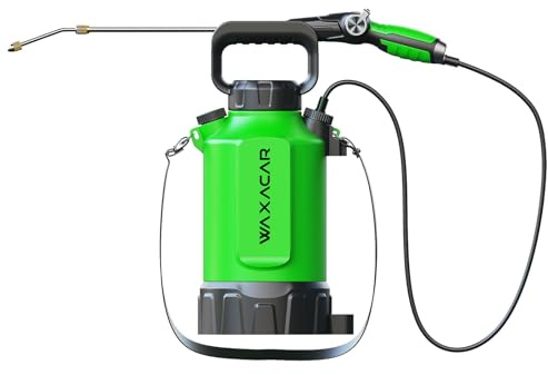 Waxacar Cordless Electric Pressure Sprayer, Battery Powered, Adjustable Nozzle, USB-C Fast Charging, LED Power Indicator - Ideal for Valeting, Gardens, Weeds, Plants (5L)
