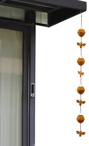 Genérico Cadena Recolectora De Agua - Desviador De Agua Tipo | Decorativo De Canalón Y Bajante - Colector De Lluvia para Drenaje En Jardines Y Techos Exteriores