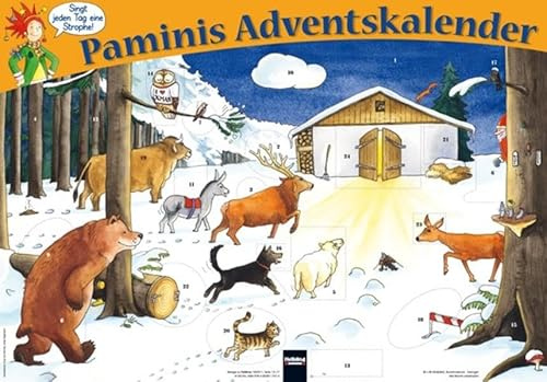 Paminis Adventskalender: Adventskalender-Poster mit 24 Stickern und zugehörigem Adventslied mit 24 Strophen