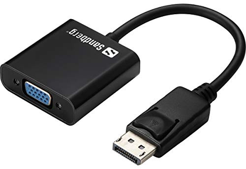 Sandberg DisplayPort VGA - Adaptador de Cable, Color Negro